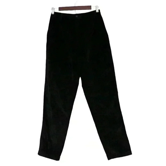 Talbots Pants - Talbots Velvet Chino Pants Size 8 Chevron Black Cotton Pleated Business Casual
